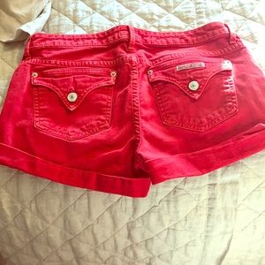 Red cuffed shorts